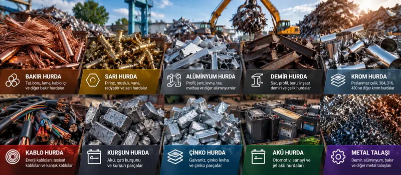 Metal hurda çeşitleri ve farklı hurda metal grupları